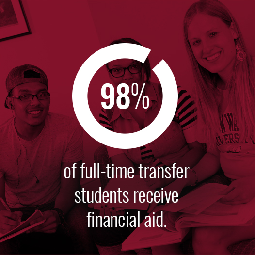 98% of full-time transfer students receive financial aid