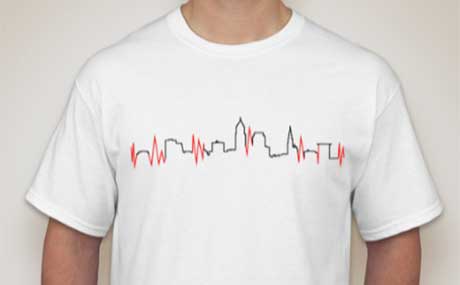 heart walk t shirt