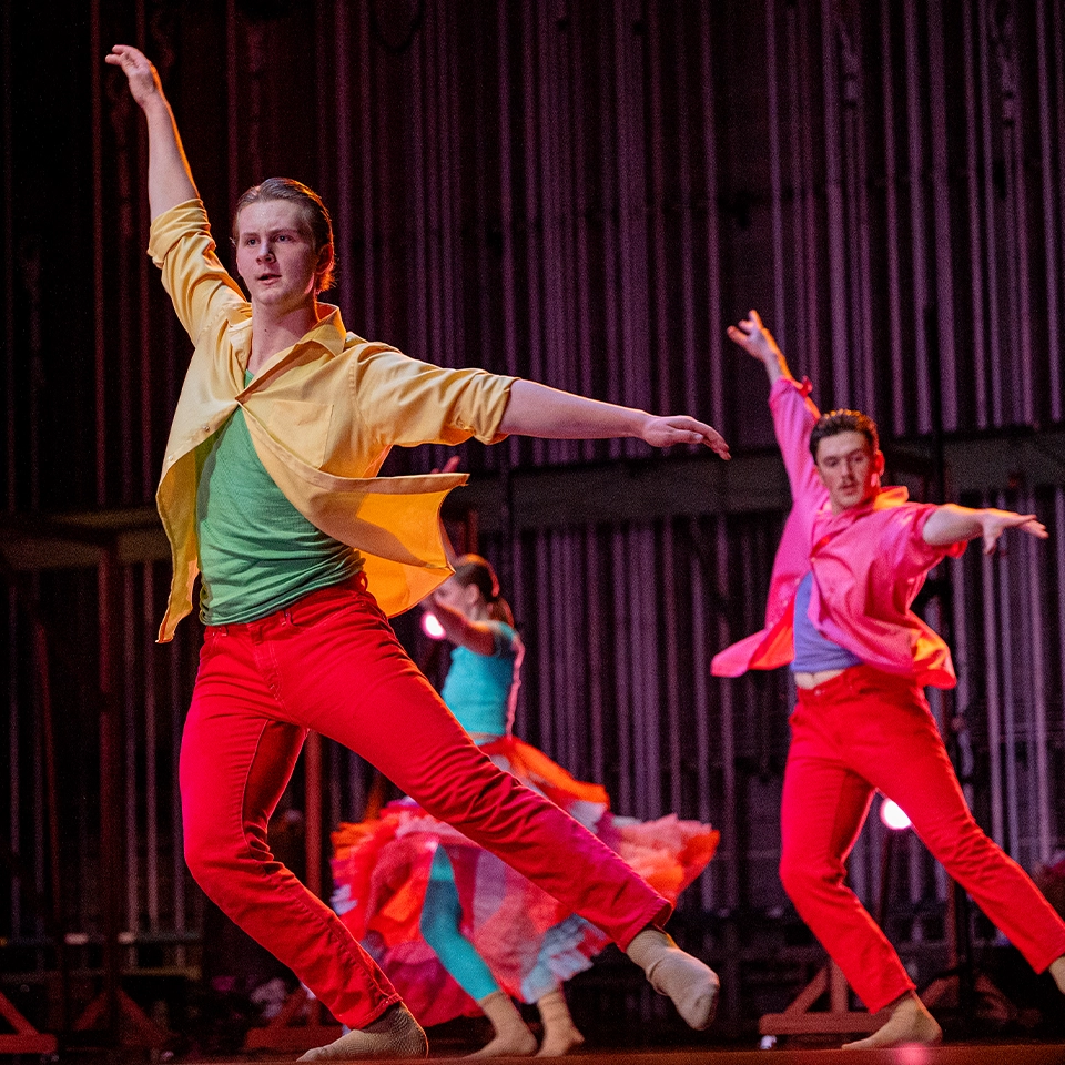 Theatre dance students performing