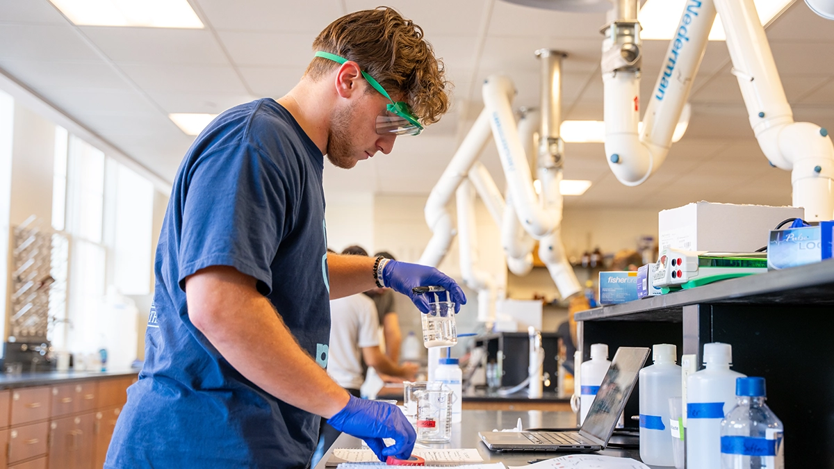 Student in chemistry lab