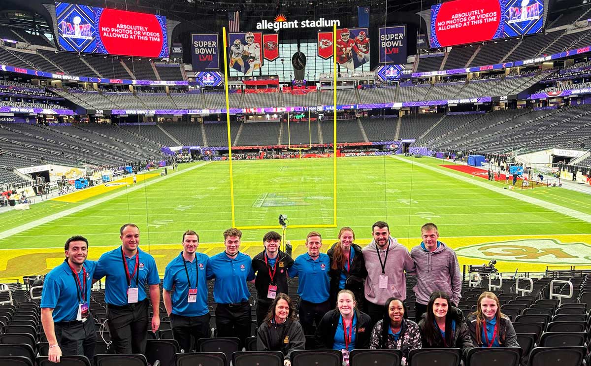 BW students at Super Bowl