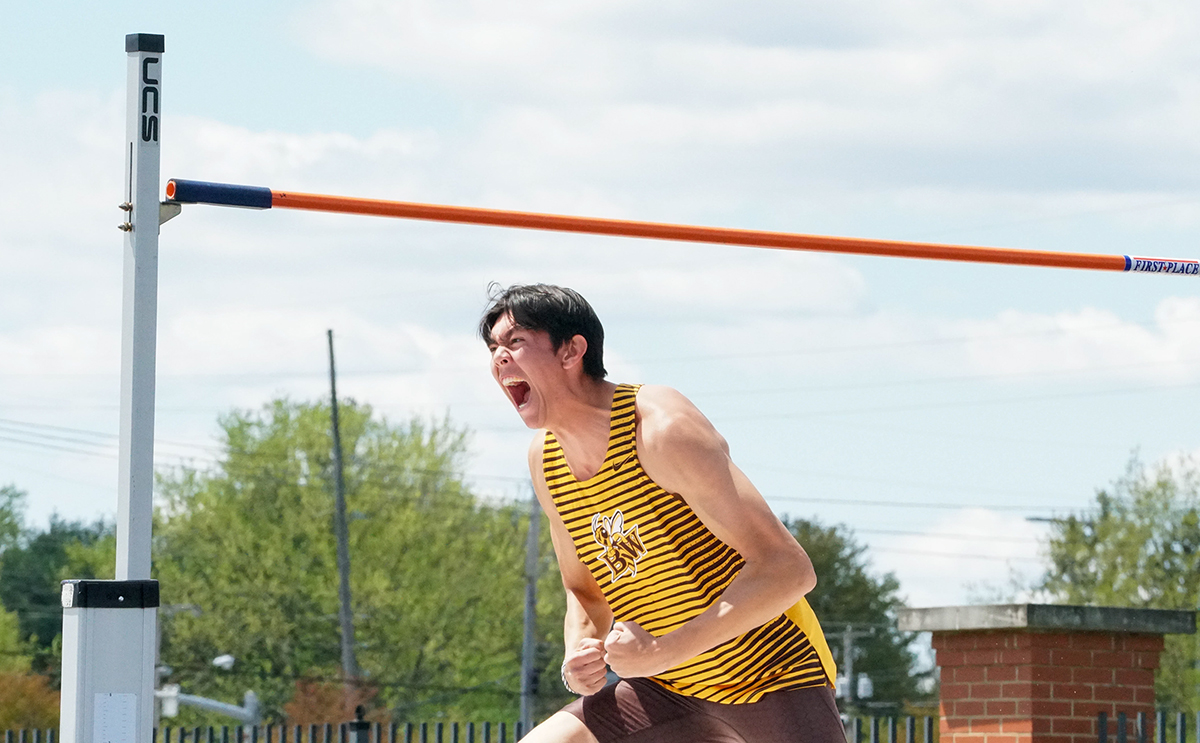 Christian Pfieffer after a successful jump