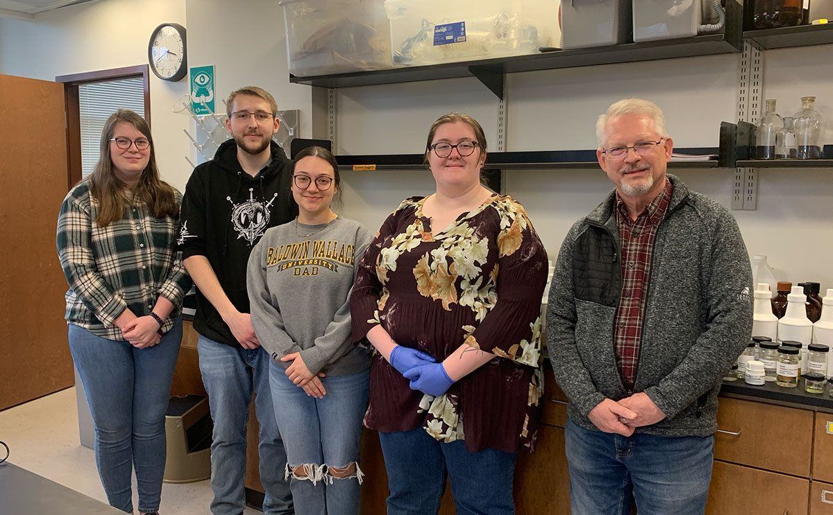 Chemistry interns and faculty at work