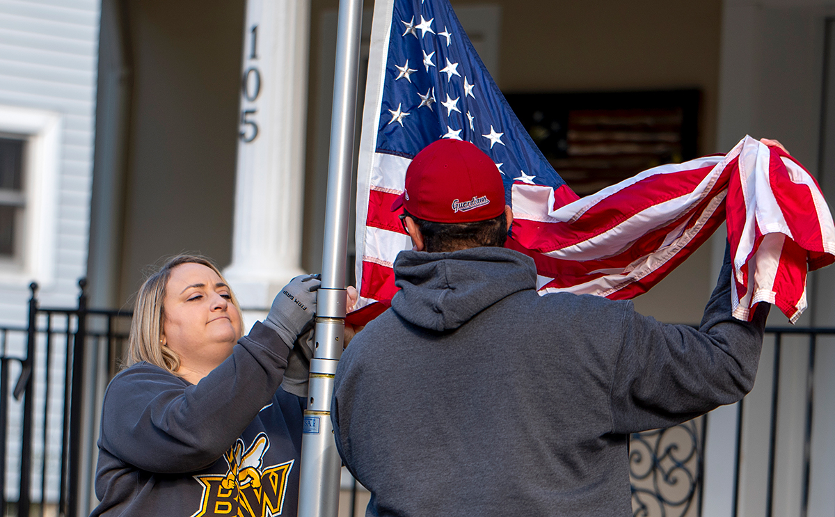 Flag raising at BW All-Star Veterans House