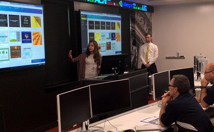 BW Digital Marketing Center students present their work to clients