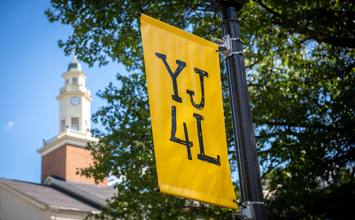 BW YJ4L banner with Strosacker Hall