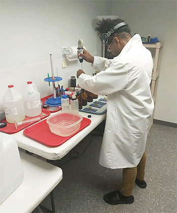 Jamil Wilson in lab