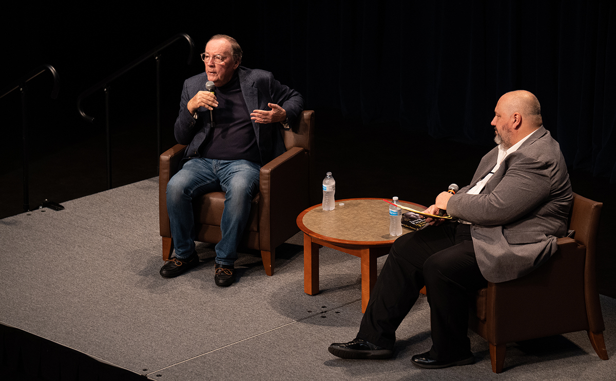 BW grad Bill Kelly interviews author James Patterson