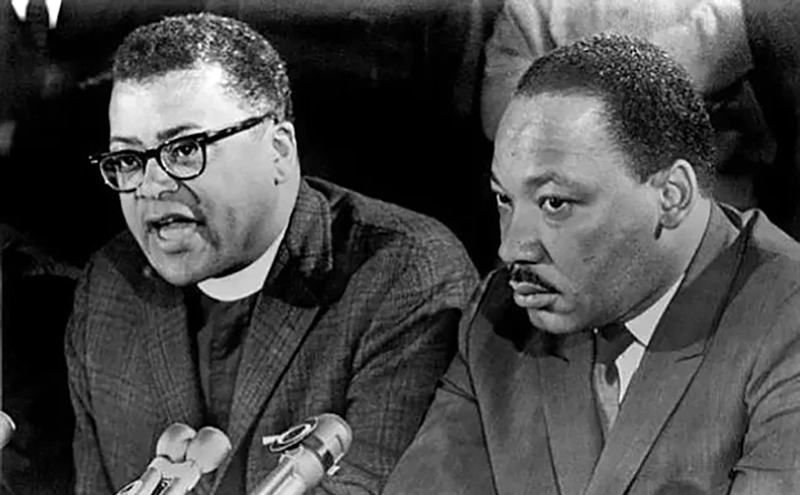 The Rev. James M. Lawson Jr. (left) with the Rev. Martin Luther King, Jr.