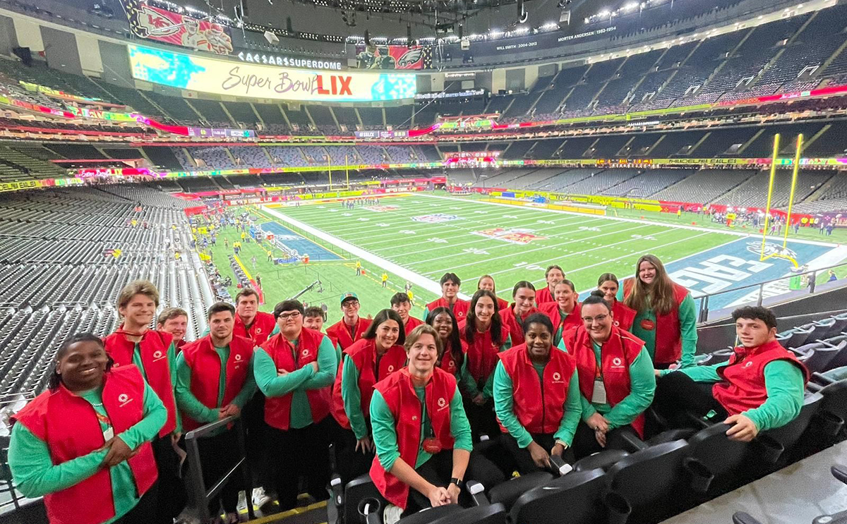 BW sport management majors at Super Bowl LIX