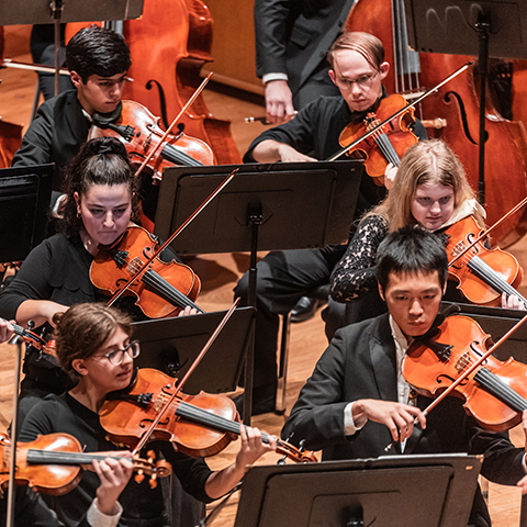 Orchestra student performance